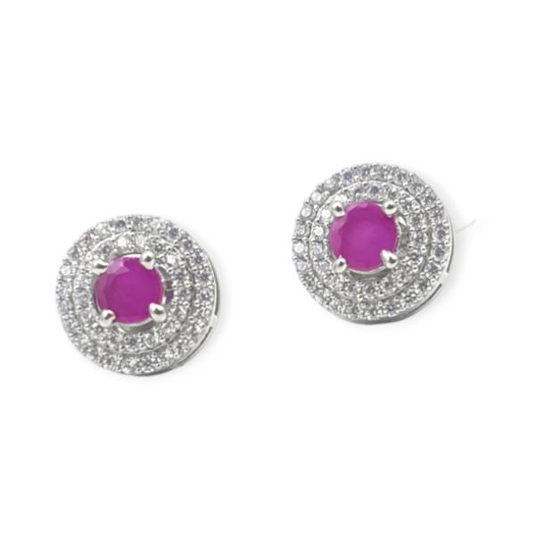 925 Sterling Silver Tops with Beautiful Zerkons and Pink Stones for Ladies